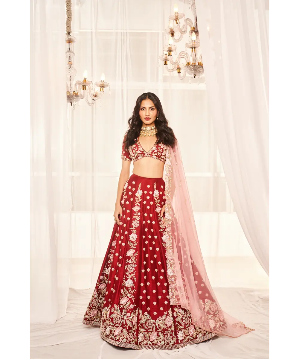 DISHA MUCHHALA- Blood Red Bridal Set